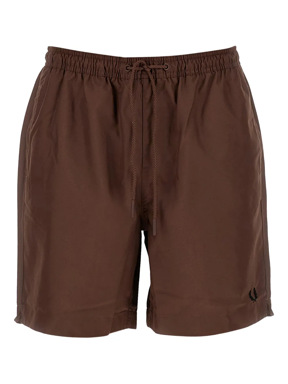 Fred Perry drawstring logo swim shorts | Brown | Image 1