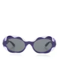 Dolce & Gabbana Eyewear Flower Power oval-frame sunglasses - Purple