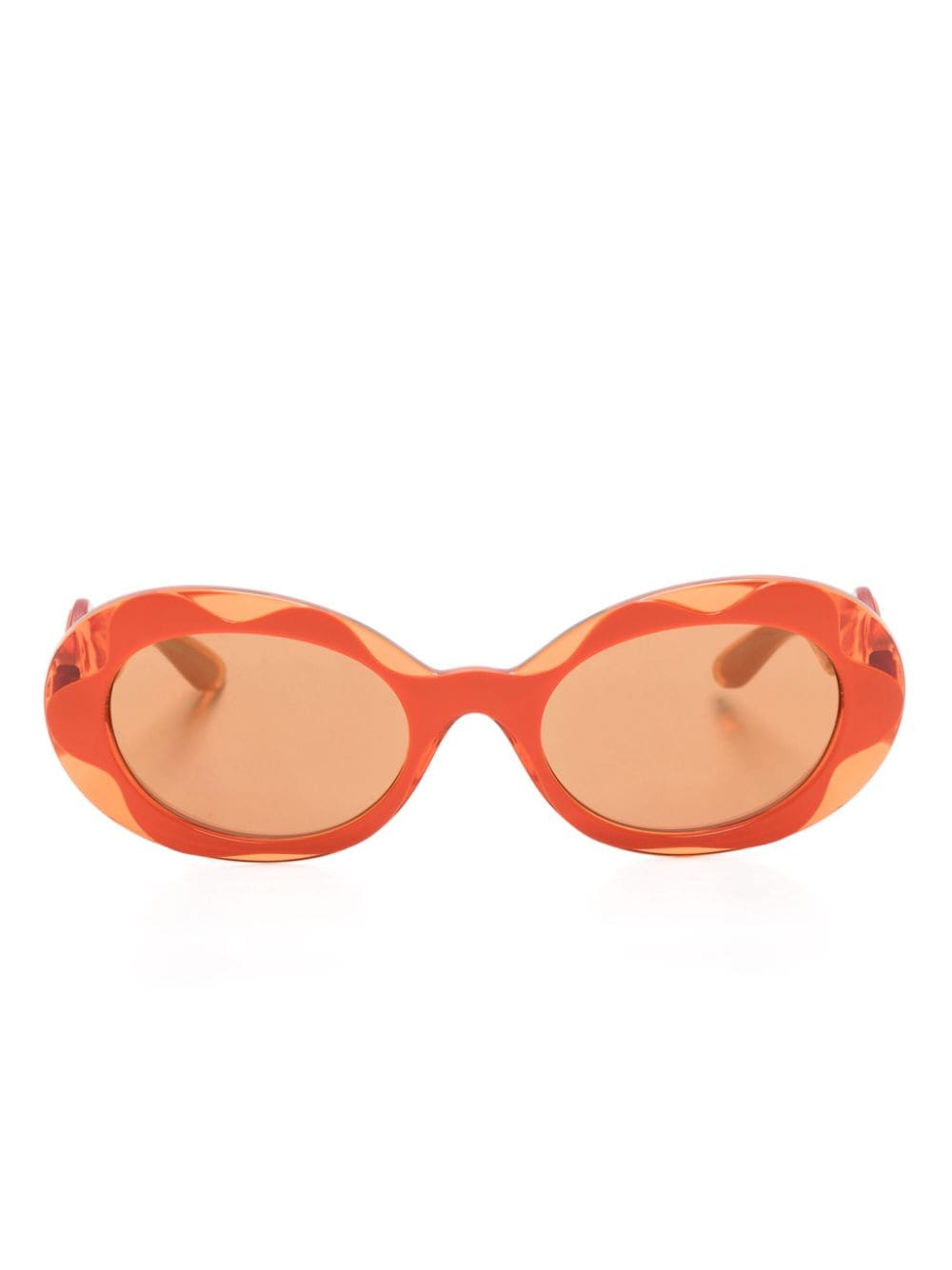dolce & gabbana eyewear lunettes de soleil à monture ovale - orange