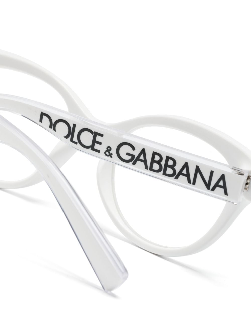 Shop Dolce & Gabbana Wraparound-frame Glasses In White