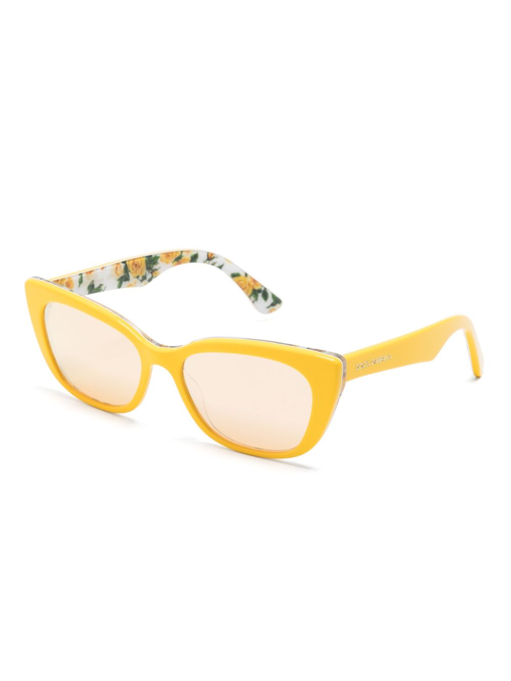 Shop Dolce & Gabbana Butterfly-frame Sunglasses In Yellow