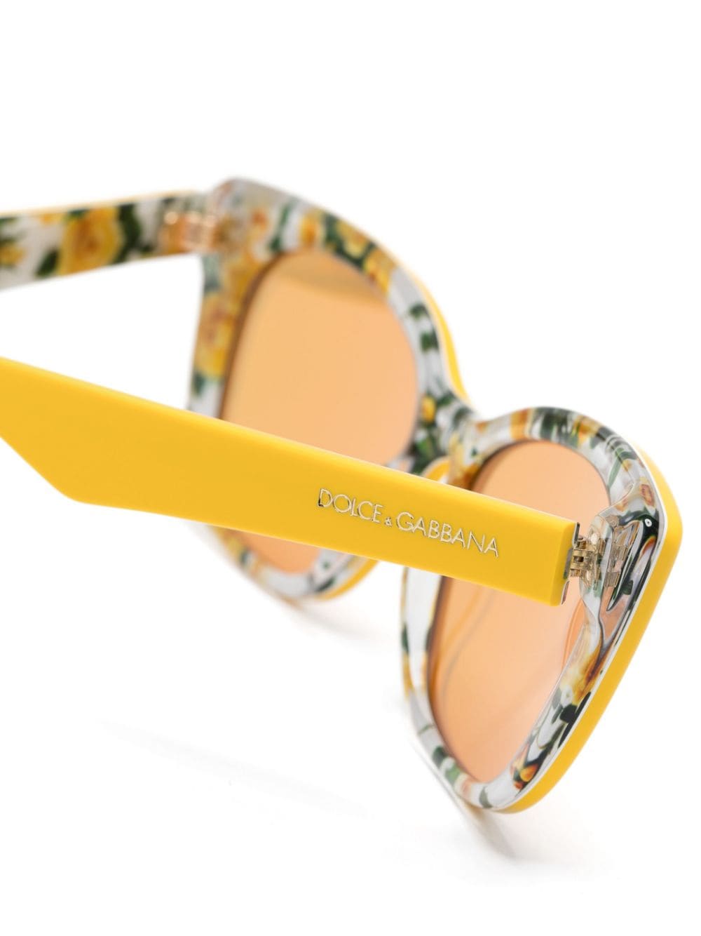 Shop Dolce & Gabbana Butterfly-frame Sunglasses In Yellow