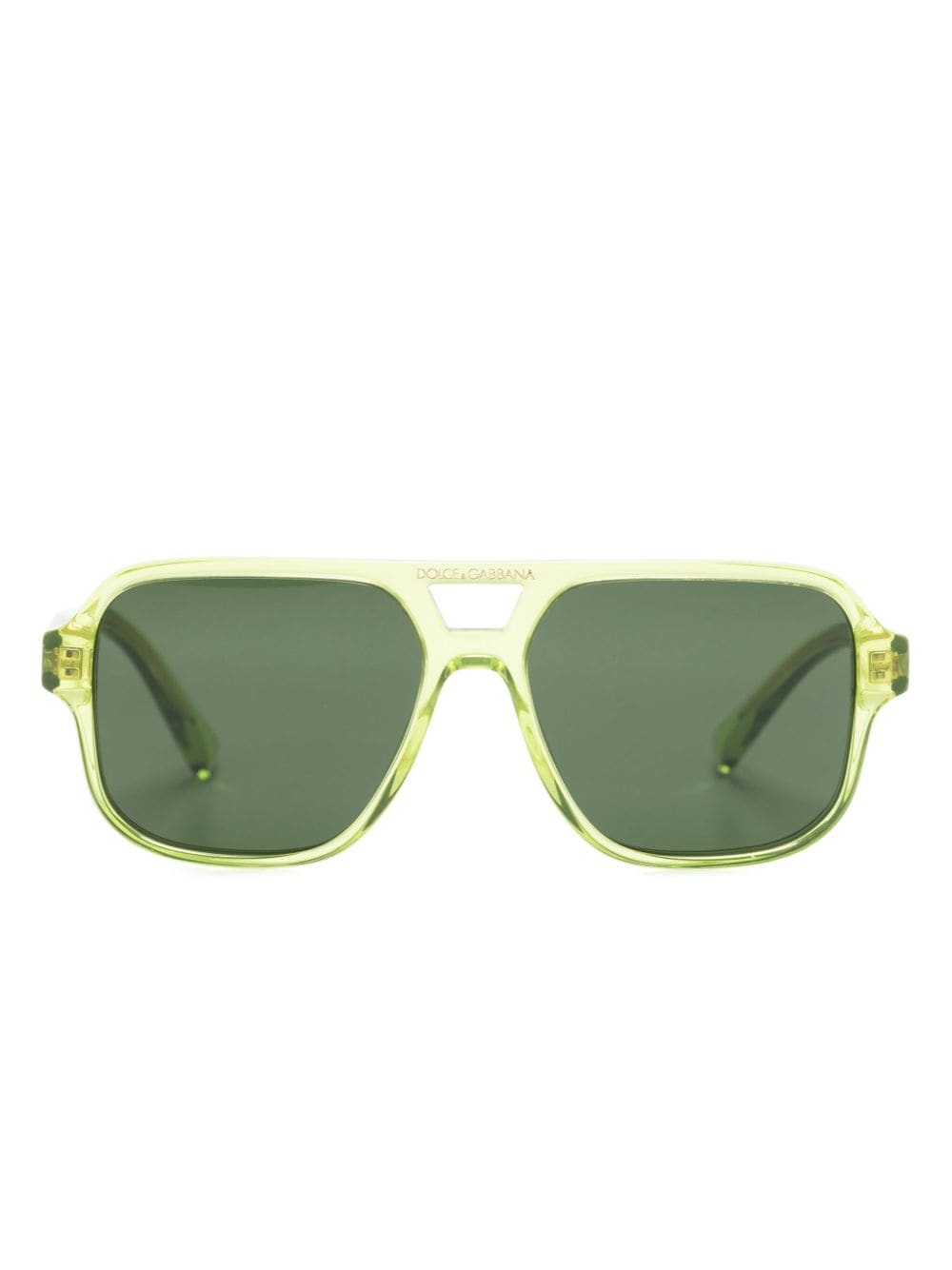 dolce & gabbana eyewear lunettes de soleil à monture pilote - vert