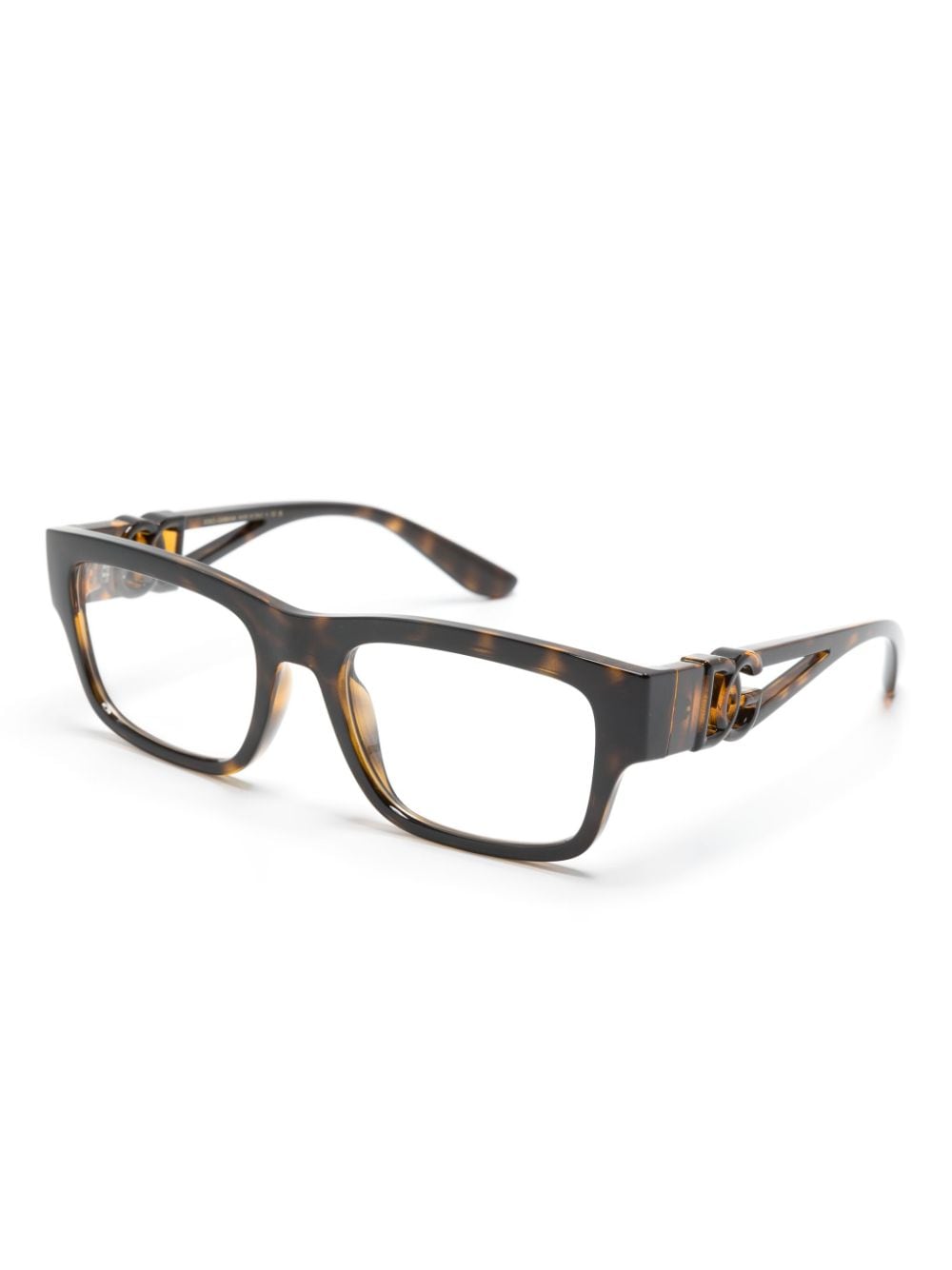 Shop Dolce & Gabbana Rectangle-frame Glasses In Brown