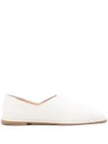 Emporio Armani square-toe leather slippers - White