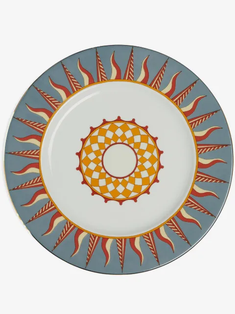 La DoubleJ geometric-print porcelain charger plate (31cm)