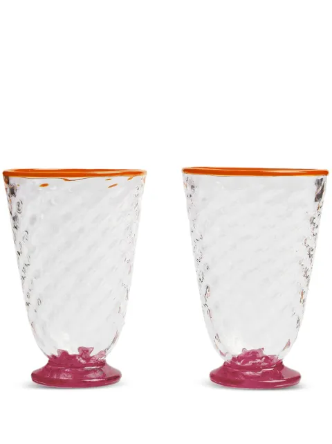 La DoubleJ quilted contrast-trim glass (set of two)