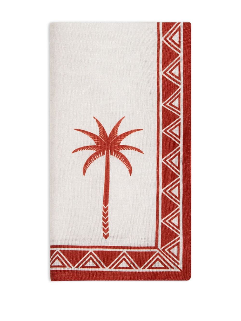 Shop La Doublej Palm Tree Linen Napkins (set Of Two) In White