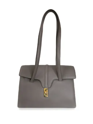 CÉLINE グレー レザー ショルダーバッグ Celine Pre-Owned Soft 16 ショルダーバッグ M | グレー | FARFETCH JP