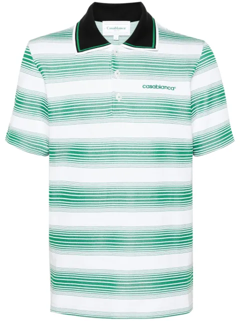 Casablanca playera tipo polo con logo bordado y motivo de rayas