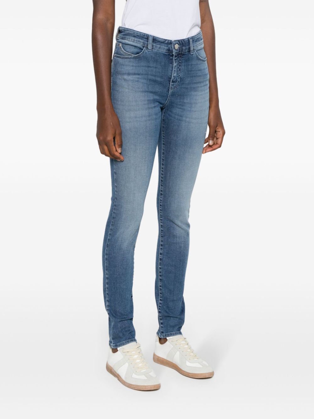 Emporio Armani J18 high-rise skinny jeans Blauw