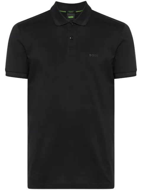 BOSS piqué-weave cotton polo shirt