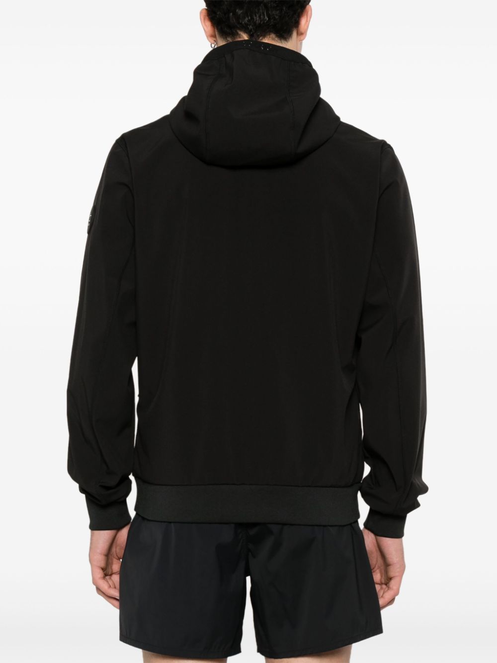 Shop Woolrich Softshell Hooded Jacket In Black