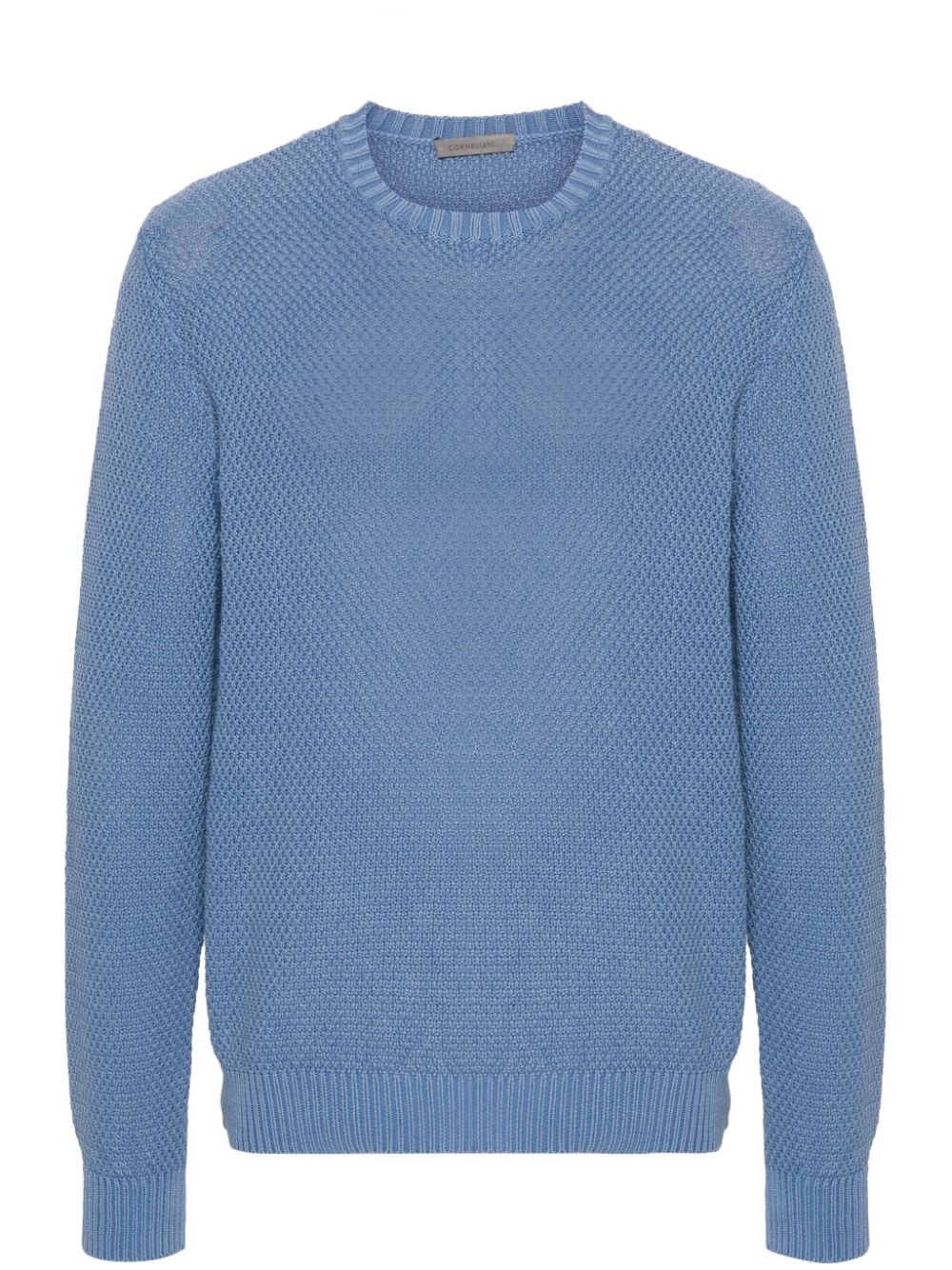 Corneliani Basket-weave Cotton Jumper In Blau