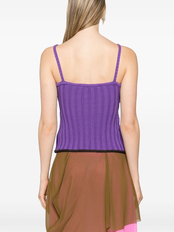 Edward Cuming ribbed-knit Cotton Top | Brown | FARFETCH IE