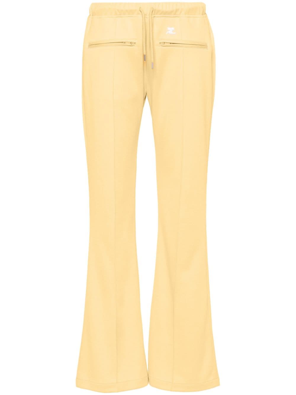 Courrèges Logo-appliqué Wide Trousers In Yellow