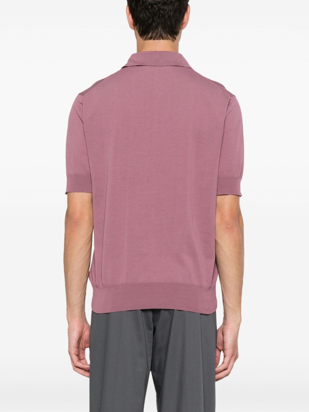 Shop Pt Torino Fine-knit Polo Shirt In Pink