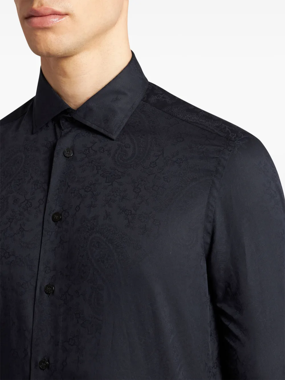ETRO Overhemd met paisley jacquard Zwart