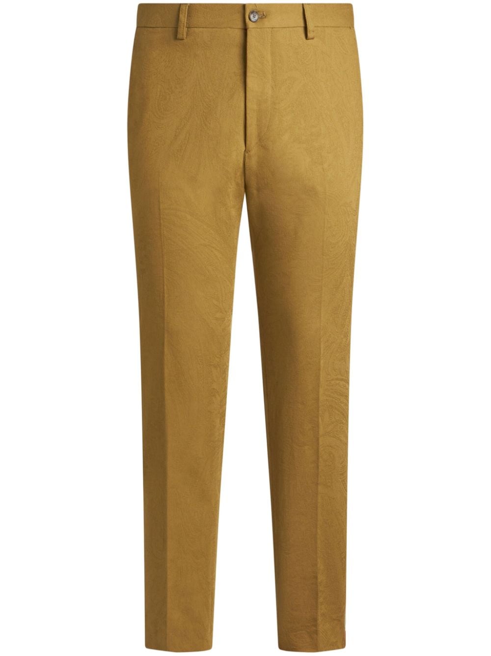 Etro Paisley-jacquard Tailored Trousers In Neutrals