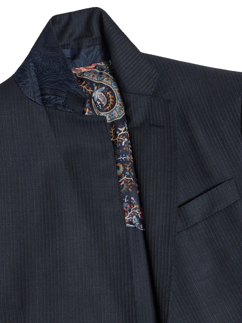 ETRO Wollen pak met enkele rij knopen Blauw