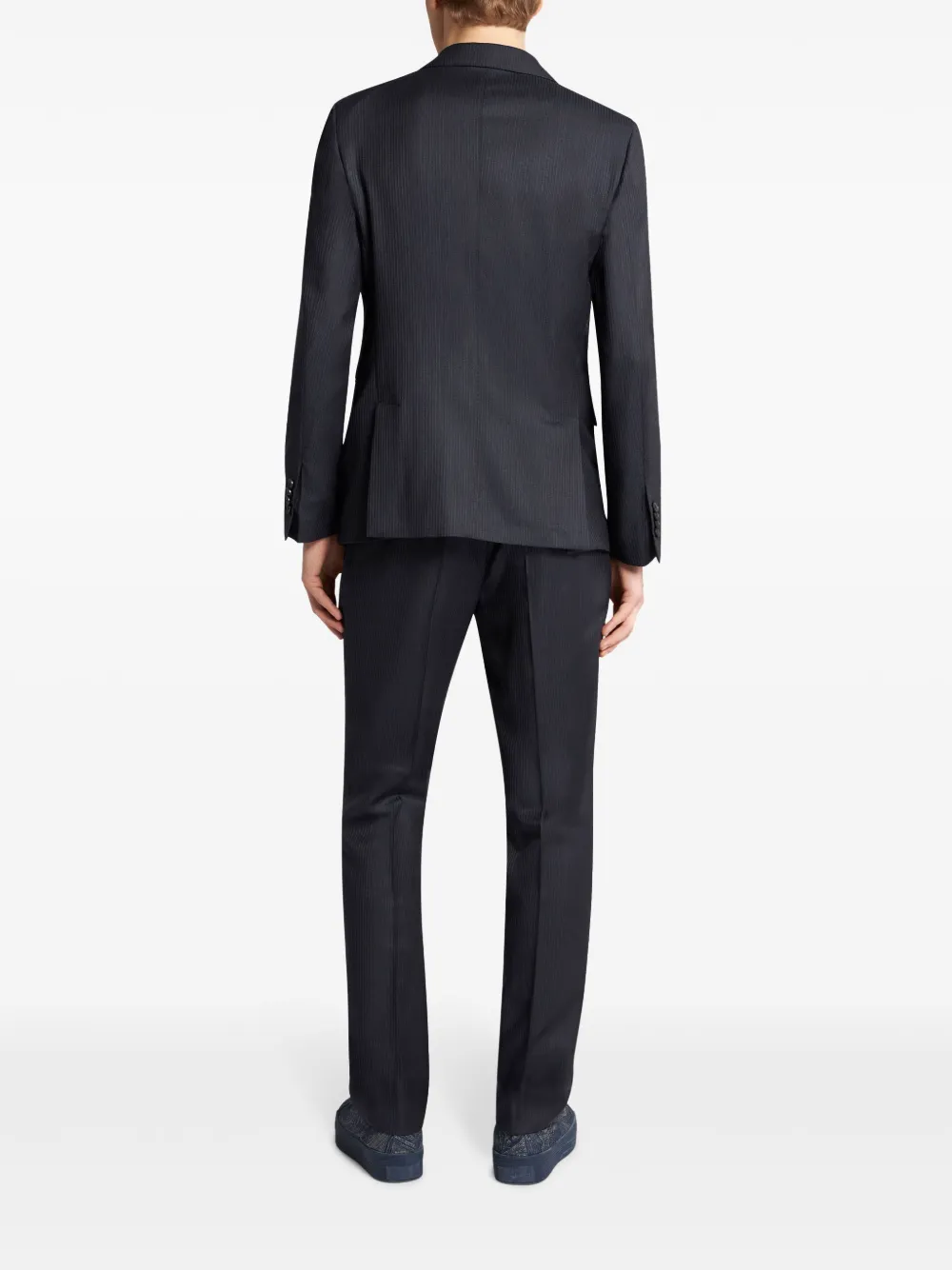 ETRO Wollen pak met enkele rij knopen Blauw