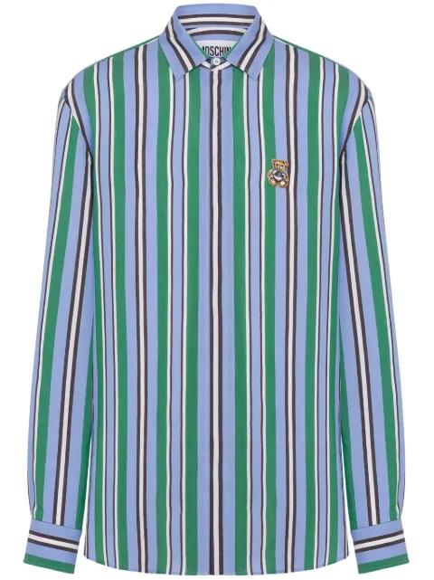 Moschino Teddy Bear-appliqué striped shirt