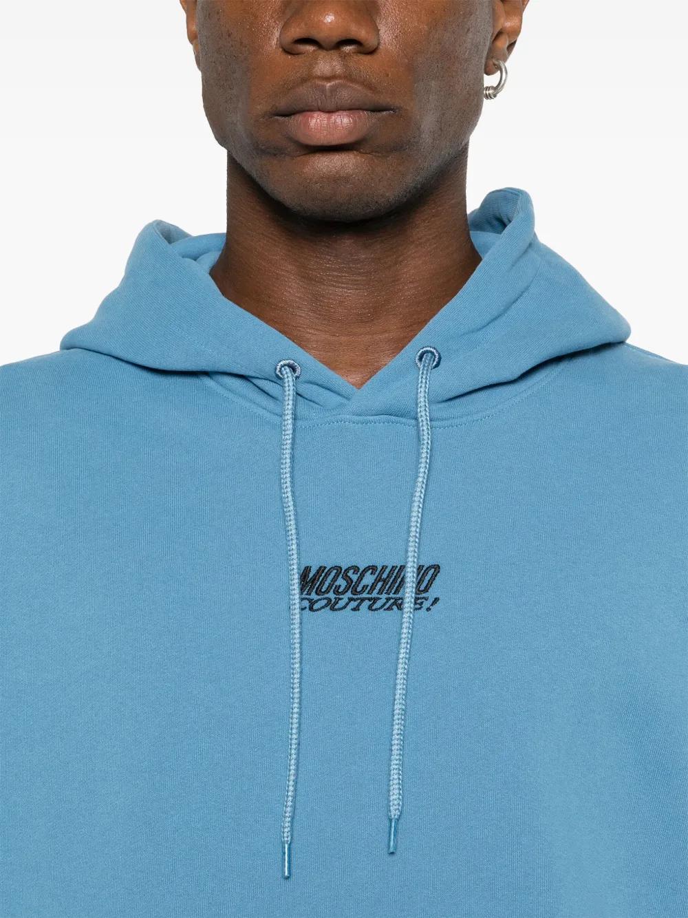 Moschino Hoodie met geborduurd logo Blauw