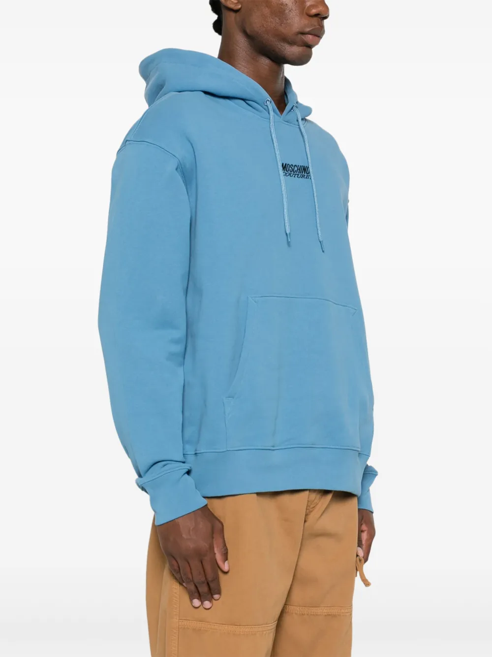 Moschino Hoodie met geborduurd logo Blauw