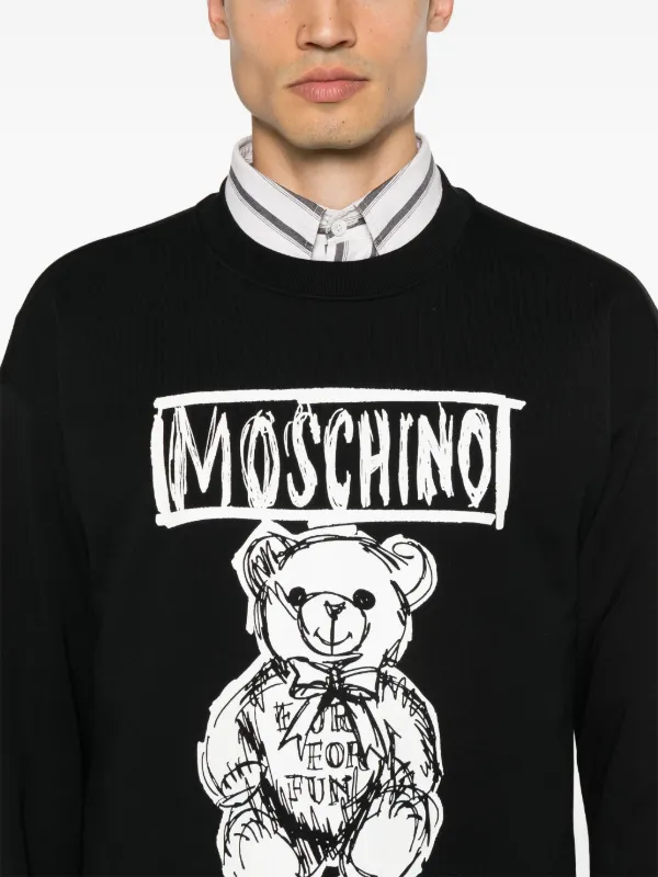 Moschino Teddy Bear-motif Sweatshirt | Black | FARFETCH JO