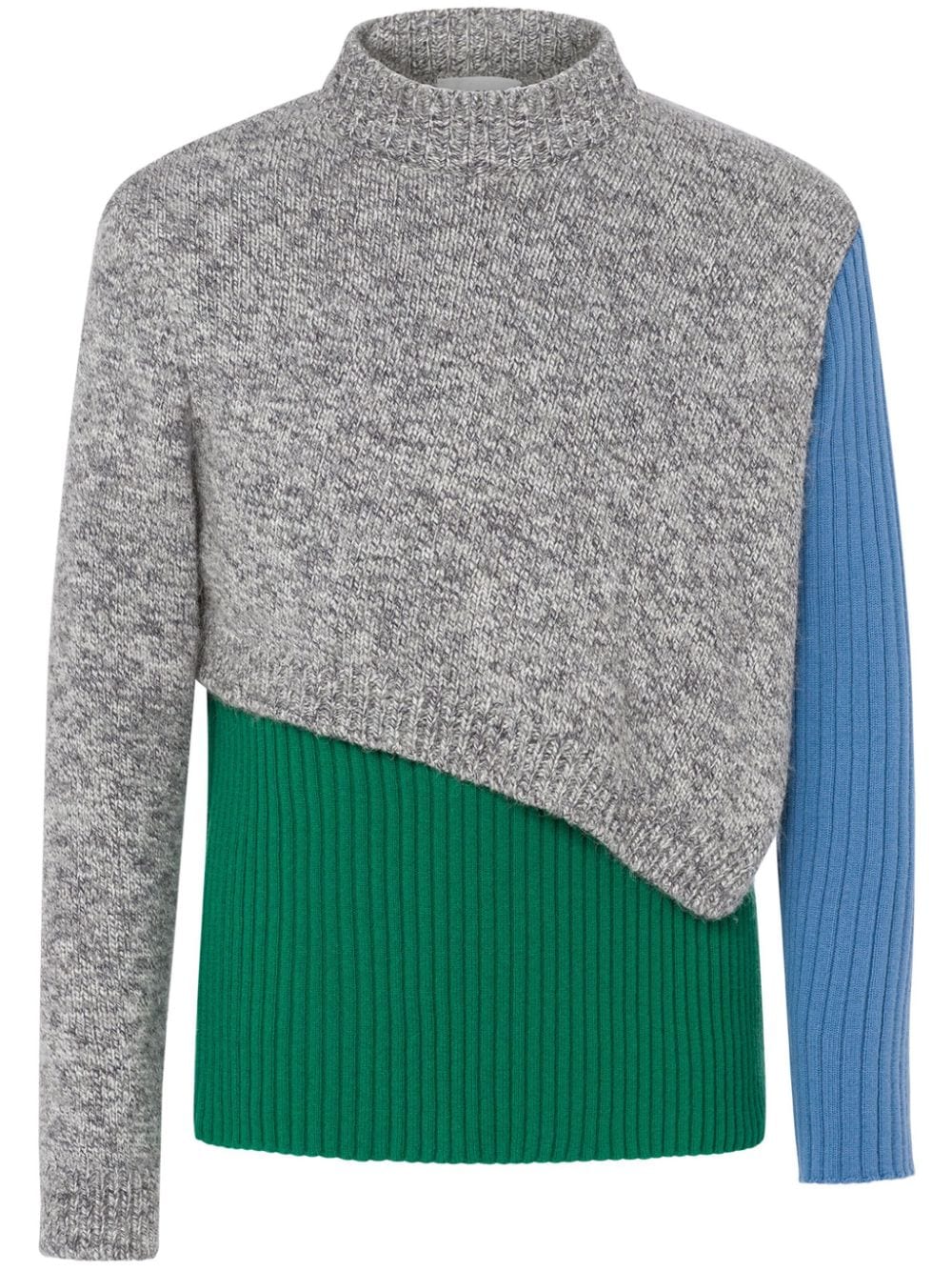 Moschino Layered Colour-block Jumper In Blue