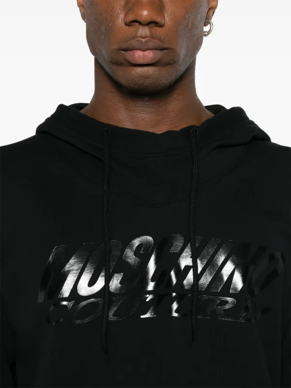 パーカー・フーディ Moschino Black Cotton Hoodie Logo Print Moschino logo-print Cotton Hoodie | Black | FARFETCH