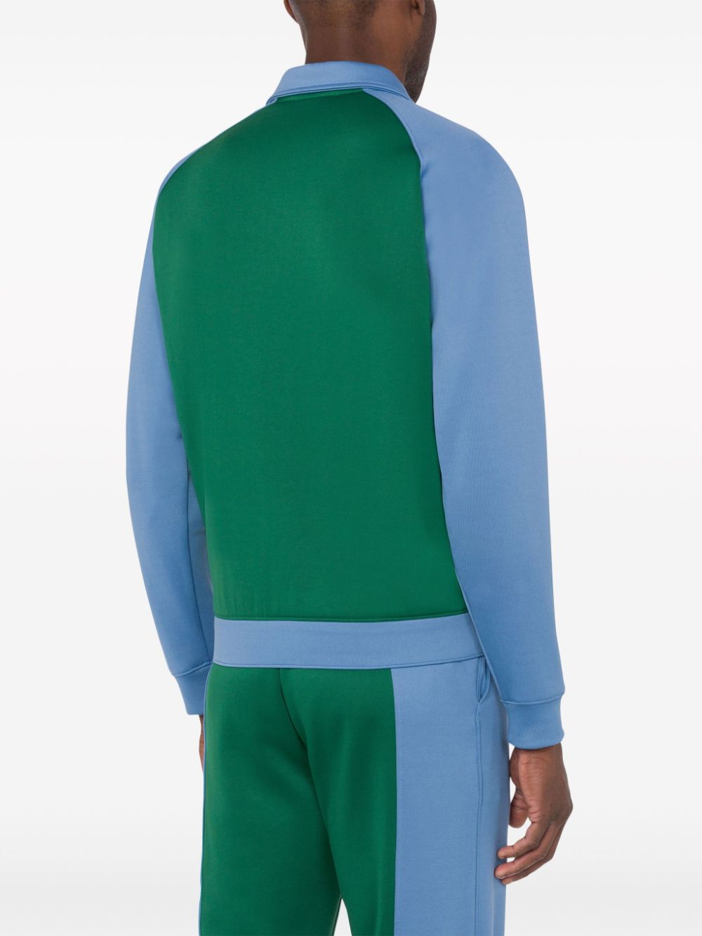 Shop Moschino Colour-block Track Jacket In Green