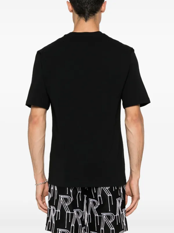 Moschino logo-embroidered Cotton T-shirt | Black | FARFETCH