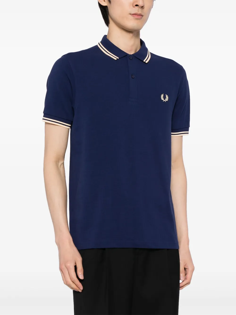 Fred Perry Poloshirt met dubbele kraag Blu