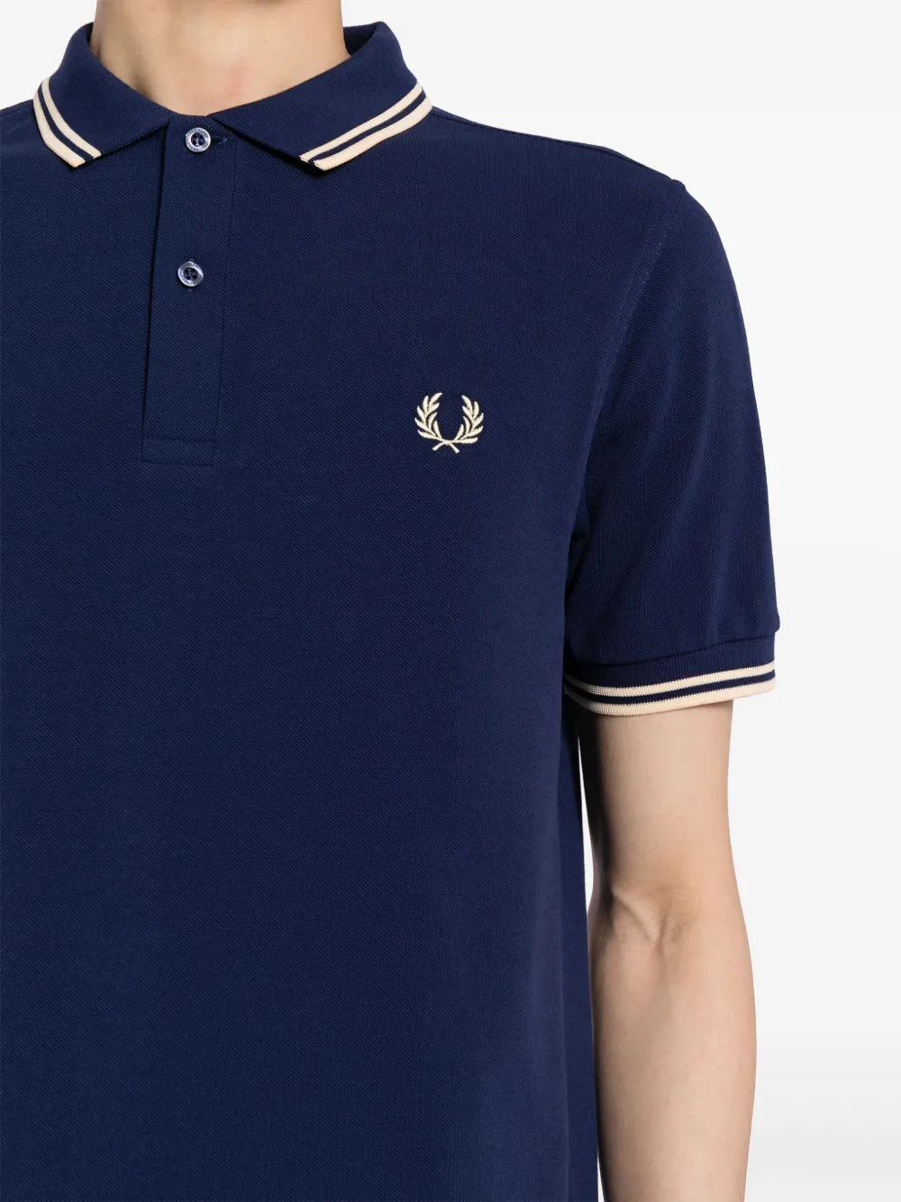 Fred Perry Poloshirt met dubbele kraag Blu