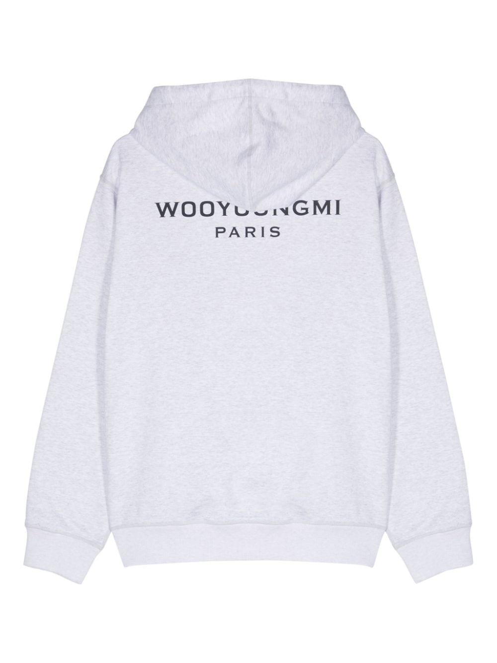 Shop Wooyoungmi Logo-patch Cotton Hoodie In Grey