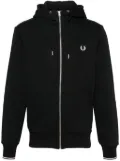 Fred Perry embroidered-logo zip-up jacket - Black