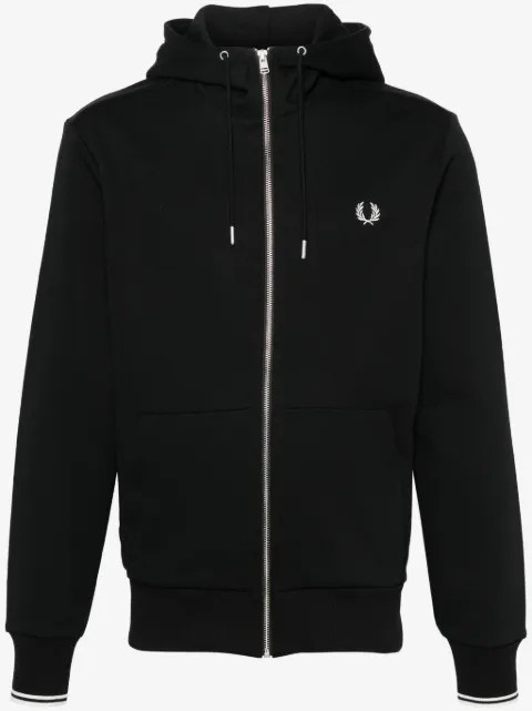 Fred Perry embroidered-logo zip-up jacket