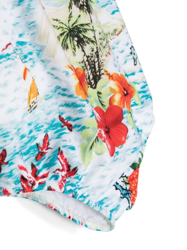 水着・水泳用品 Gucci children 4y Children's printed nylon swim shorts in white, red and blue