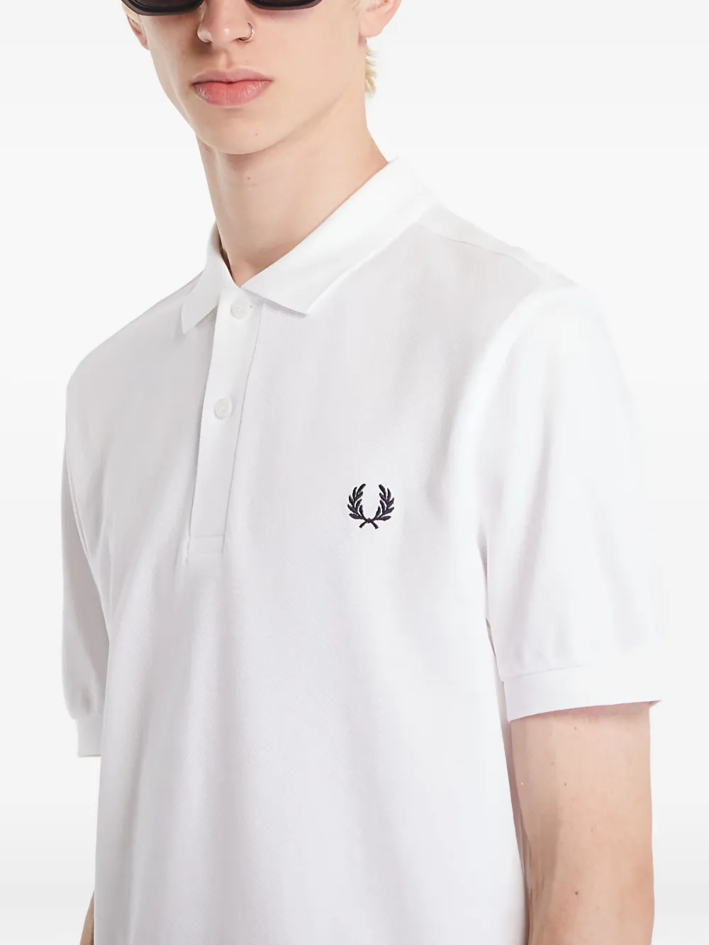 Fred Perry Poloshirt met geborduurd logo Wit