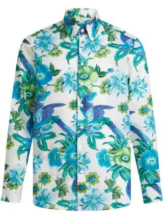 ETRO トロピカルシャツ ETRO トロピカル フローラル シャツ | ブルー | FARFETCH JP