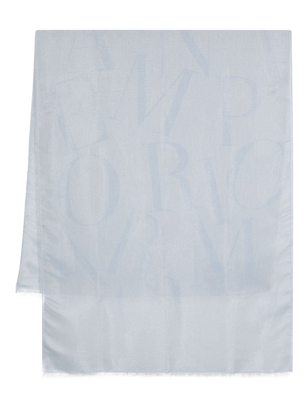Emporio Armani jacquard-logo lurex scarf - Blue