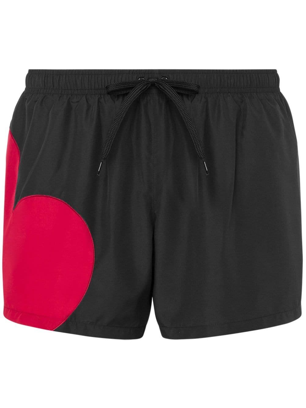 Shop Moschino Heart Patch Swim Shorts In Black