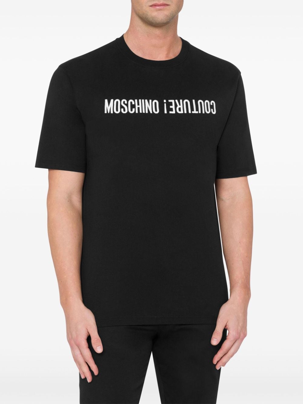 Moschino T-shirt met logoprint - Zwart