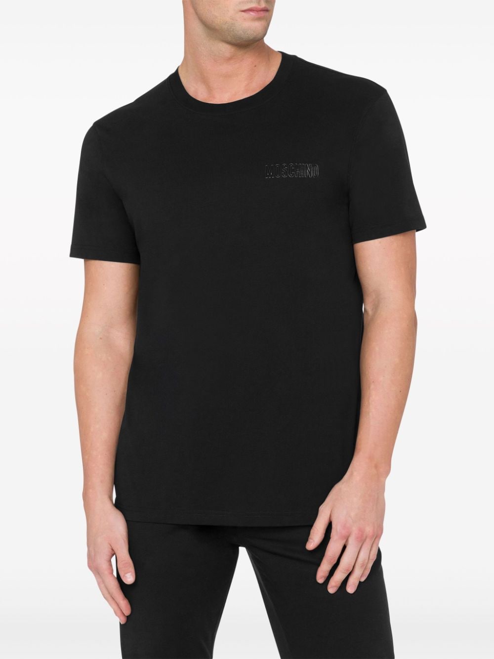 Moschino T-shirt met logo - Zwart