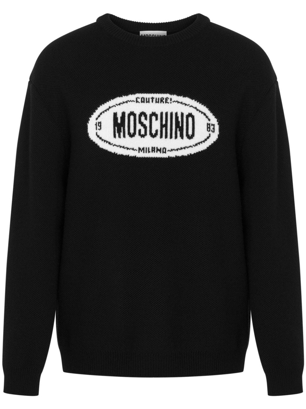 Moschino Trui met intarsia logo Zwart