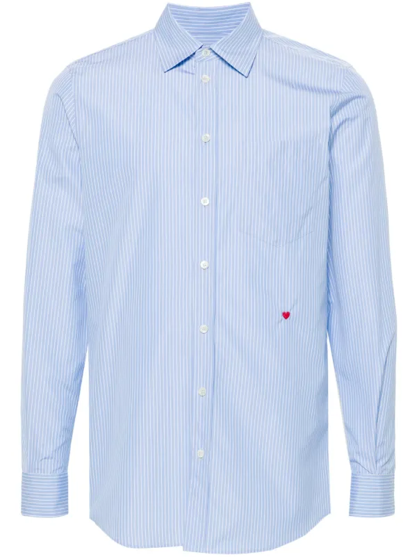Moschino Chemise En Coton a Rayures Bleu FARFETCH DZ
