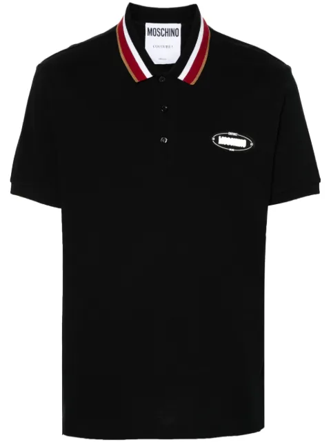 Moschino rubberised logo-detail polo shirt 