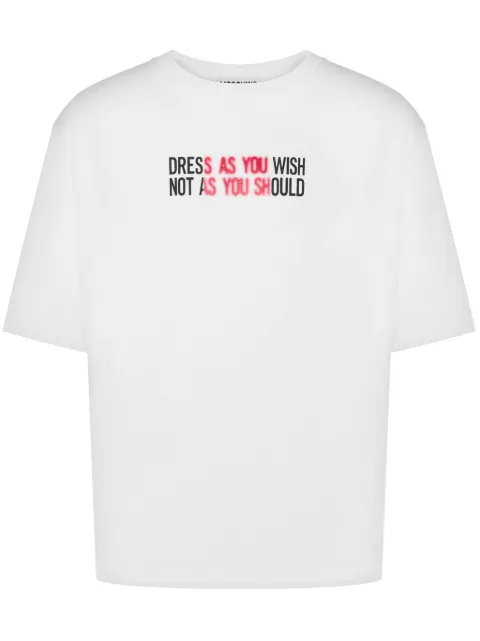 Moschino slogan-print cotton T-shirt