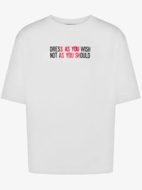 Moschino slogan-print cotton T-shirt
